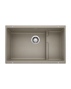 Blanco 519456 Precis Cascade Super Single Undermount Kitchen Sink with Colander in Truffle