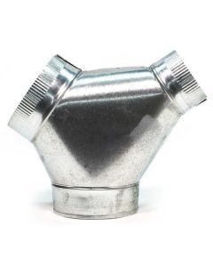 Fantech FY 644 Series Width 14, Height 7, Depth 14, USA, Galvanized Y adapter for round duct, , , ,