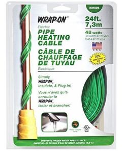 Wrap-On 31024 WRAP-ON Pipe Heating Cable - 24-Feet, 120 Volt, Built-in Thermostat, Low Wattage -