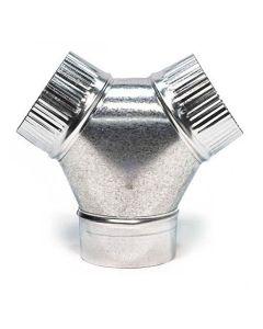 Fantech FY 664 Series Width 14, Height 7, Depth 14, USA, Galvanized Y adapter for round duct, , , ,