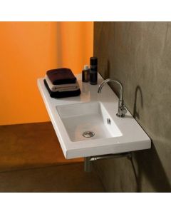Nameeks TECLA CO02011-ONE HOLE Tecla CO02011-One Hole Condal Rectangular Ceramic Wall Mounted/Built In Sink, White
