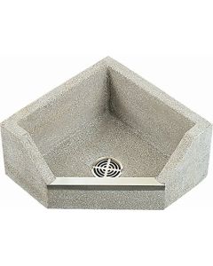 Fiat TSBC1611 Crane 501 White Marble/White Cement Commercial Neocorner 6" Drop Front Mop Service Basin