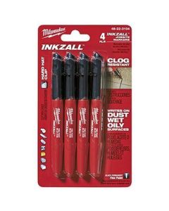 Milwaukee 48-22-3104 Inkzall Point Marker, Fine, Black