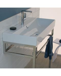 Lacava 5233-01-001 AQUASEI Wall-mount, vanity top or self-rimming porcelain lavatory with an overflow. 01 - one faucet hole, W: 39 1/2", D: 18", H: 7 1/4". in White
