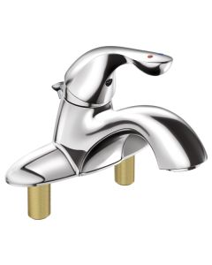Delta 525LF-MPU Classic 1.2 GPM Single Handle Centerset Bathroom Faucet with City Shanks and Diamond Seal Technology, Includes Metal Pop-Up Drain in Chrome