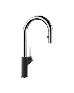 Blanco 526398 Urbena Pull-Down Kitchen Faucet 1.5 GPM in Chrome/Coal Black