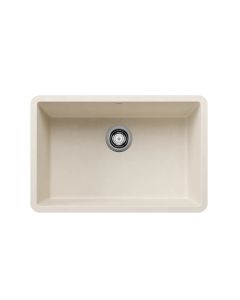 Blanco 527403 Precis 27" L X 18" W X 10" H Undermount Granite Composite Single Bowl Silgranit Kitchen Sink without Overflow in Soft White