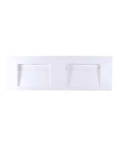 Lacava 5302S-01-001G Libera 56" W x 18" D x 5" H Wall Mounted or Vanity Top Double Bowl Solid Surface Sink with One Faucet Hole Per Sink in Gloss White