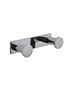 Essentials Contemporary Double Robe Hook in Polished Chrome, Valsan 53202CR