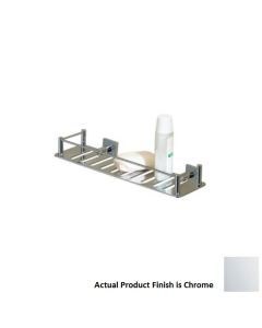 Valsan 53605CR Essentials Rectangular Shower Shelf, Braga Backplate in Chrome