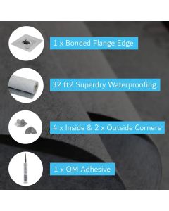 QM Drain 55.110.SQ.PVC Shower Drain Waterproofing Kit