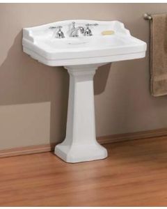 Cheviot 553-WH-8 553W24-8 Essex Pedestal Lavatory Sink in White with 8" Faucet Drilling (Pedestal Base Sold Separately)