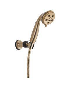 Delta 55433-CZ Universal Showering 1.75 GPM 3-Setting Adjustable Wall Mounted Hand Shower with H2Okinetic Technology - Includes Hand Shower, Holder and Hose in Champagne Bronze