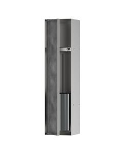 Hansgrohe 56060800 XtraStoris Rock 24" H X 6" W Rectangular Recessed Toilet Brush Holder with Shelf and Tileable Door in Brushed Stainless Steel