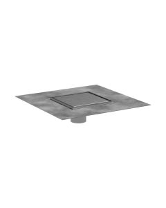 Hansgrohe 56134801 RainDrain Brilliance Point Drain Set 6"x 6" Trim Tileable Rear Cover and Rough Brushed Stainless Steel GPM (Rough Sold Separately)