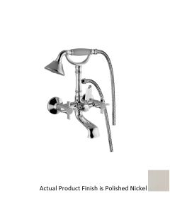 Ottone 58000-9100 Amphore Wall Mounted Tub Filler Bath Mixer with Shower Set in Polished Nickel