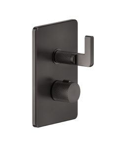 Gessi 58132#707 Inciso Thermostatic Trim with Single Volume Control in Black Metal Brushed PVD (Rough Sold Separately)