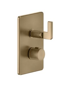 Gessi 58132#726 Inciso Thermostatic Trim with Single Volume Control in Warm Bronze Brushed PVD (Rough Sold Separately)