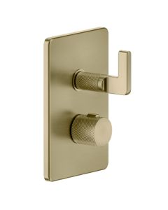 Gessi 58132#727 Inciso Thermostatic Trim with Single Volume Control in Brushed Brass PVD (Rough Sold Separately)