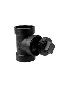 ABS Fitting LN444X-040L 4" Test Tee (Hub × Hub × Cleanout with Plug)