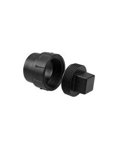 ABS Fitting LN105X-040 4" Cleanout Adapter with Plug (Spg × Cleanout with Plug)