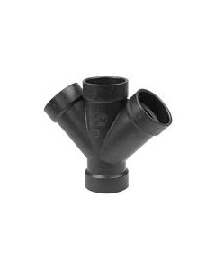 ABS Fitting LN612-337 3" × 3" × 1-1/2" × 1-1/2" Double Wye Reducing 45° (All Hub)