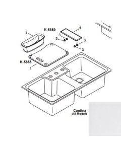 Kohler 5858-0 Cantina Polyethylene cutting board in White