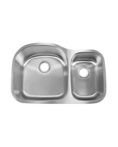 Julien 033502 Undermount Sink with Small Bowl in Stainless Steel 033502