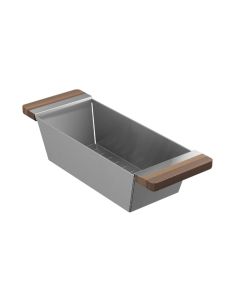 Julien 205038 SmartStation 6"  W X 17.37"  L X 4.25"  D Stainless Steel Colander with Handles for Fira Sink in Walnut 