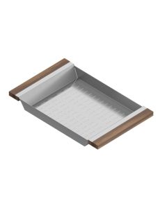 Julien 205231 Colander 12"  L X 19"  W X 2.24"  H Stainless Steel with Handles in Walnut 