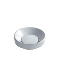 Galassia 6070 Laid-on Recessed Round Washbasin 16.5" in White Complete with Brass Drain