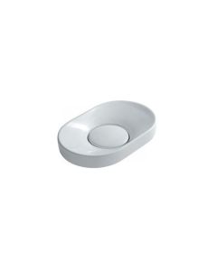 Galassia 6071 Laid-on Recessed Oval Washbasin 25.1" X 16.5" in White Complete with Brass Drain