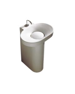 Galassia 6074 Oval Laid-on Washbasin 25.2" X 21.3" in White, One Hole (Base Sold Separately)