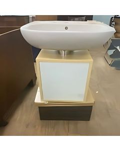 Duravit 615101 Wall Mount Vanity Base 15-3/4" X 15-3/4" X 14-1/4", White door/White body, left hinge (Sink Sold Separately)