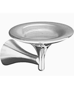 Koher 622-SC Finial Art Soap dish in satin chrome with polished chrome accents