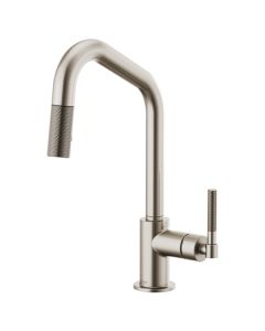 Brizo 63063LF-SS Litze® 1.8 GPM Deck Mounted Single Handle Angled Spout Pull Down Kitchen Faucet with Knurled Handle in Brilliance® Stainless