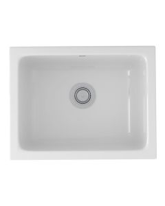 Rohl 6347-00 Allia Fireclay Kitchen Sinks Single Bowl Undermount Or Laundry Sink in White