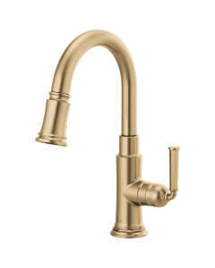 Brizo DEL63974LFGL Rook® 1.8 GPM Single Hole Pull Down Prep Kitchen Faucet with MagneDock in Brilliance® Luxe Gold®