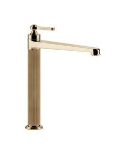 Gessi 65004#735 Venti20 1.2 GPM Deck Mounted Tall Single Lever Handle Washbasin Mixer without Pop-Up Drain Assembly in Warm Bronze PVD