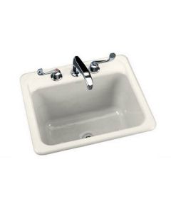 Kohler 6749-3-0 Glen Falls 33" L X 21-1/8" W X 9" H Self Rimming Laundry Sink with Three Hole Faucet Drilling for 8" Center Faucet in White