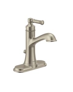 Moen 6803BN Dartmoor 1.2 GPM Single Hole High Arc Bathroom Faucet with Pop-Up Drain Assembly in Brushed Nickel