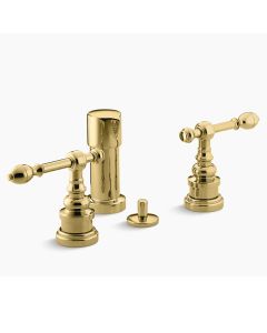 Kohler 6814-4-PB IV Georges Brass Vertical spray bidet faucet with lever handles in vibrant polished brass