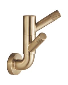 Brizo 693537-GL Litze® Wall Mounted Rotating Double Robe Hook With Knurling in Brilliance® Luxe Gold®