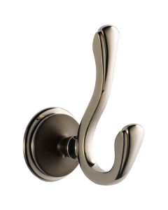 Brizo 693585-PNCO Charlotte Double Robe Hook In Cocoa Bronze / Polished Nickel