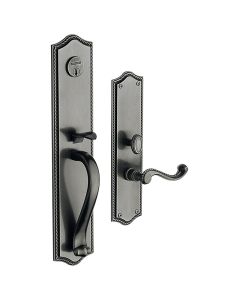 Baldwin 6963.151.RFD Bristol Entrance Trim, Full Dummy, Right Hand, in Antique Nickel, Dull (Nickel plated brass, oxidized, relieved & lacquered)