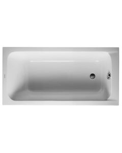 Duravit 700095000000090 D-Code 59" L X 30" W X 16-1/2" H Rectangular Drop In Acrylic Soaking Bathtub with Right Hand Drain and Overflow in White