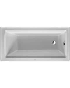 Duravit 700355000000090 Architec 60" L X 30" W X 20-1/2" H Rectangular Right Drain Bathtub with Overflow and Panel in White