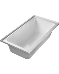 Duravit 700406000000090 T6032 D-Code 60" X 32" W X 16-1/2" H Rectangular Drop-In Acrylic Soaking Bathtub in White