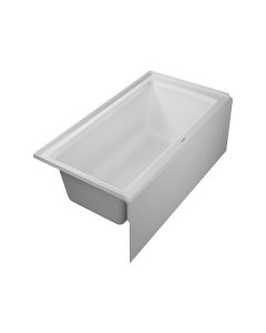 Duravit 700437000000090 Architec 60" L X 32" W X 22-5/8" H Rectangular Alcove Acrylic Soaking Bath Tub with Left Drain and Overflow in White (Drain Sold Separately)