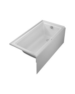Duravit 700438000000090 Architec 60" L X 32" W X 22-5/8" H Rectangular Alcove Acrylic Soaking Bath Tub with Right Drain and Overflow in White (Drain Sold Separately)
